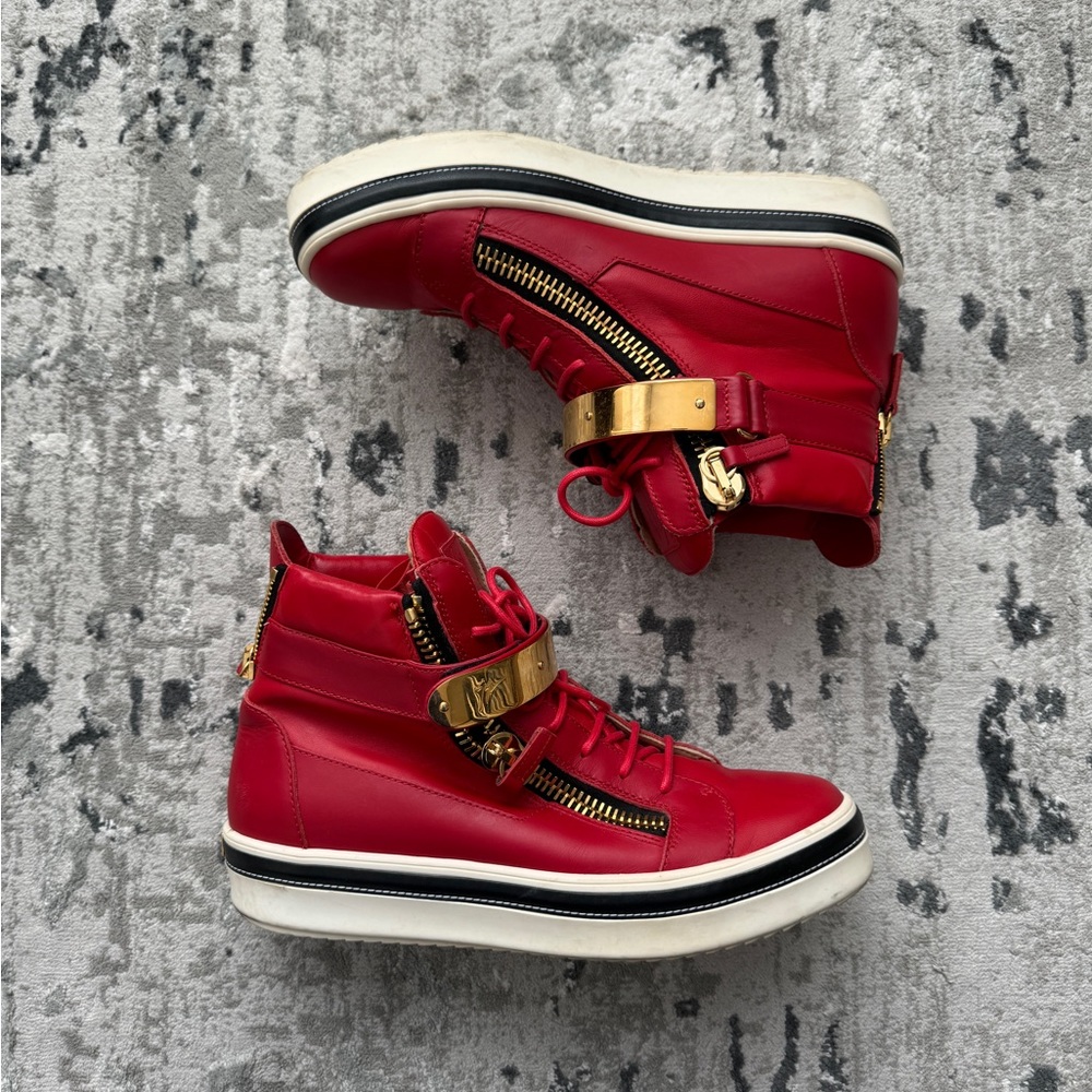 Red Giuseppe Zanotti High-top Sneakers Mens 44